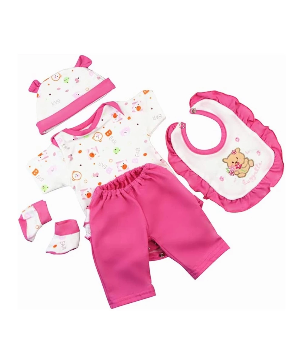 Reborn Doll Baby Girl Clothing 5 Piece Set Outfits for 16-18 Inches Reborn Baby Dolls Clothes $26.40 Doll Accessories