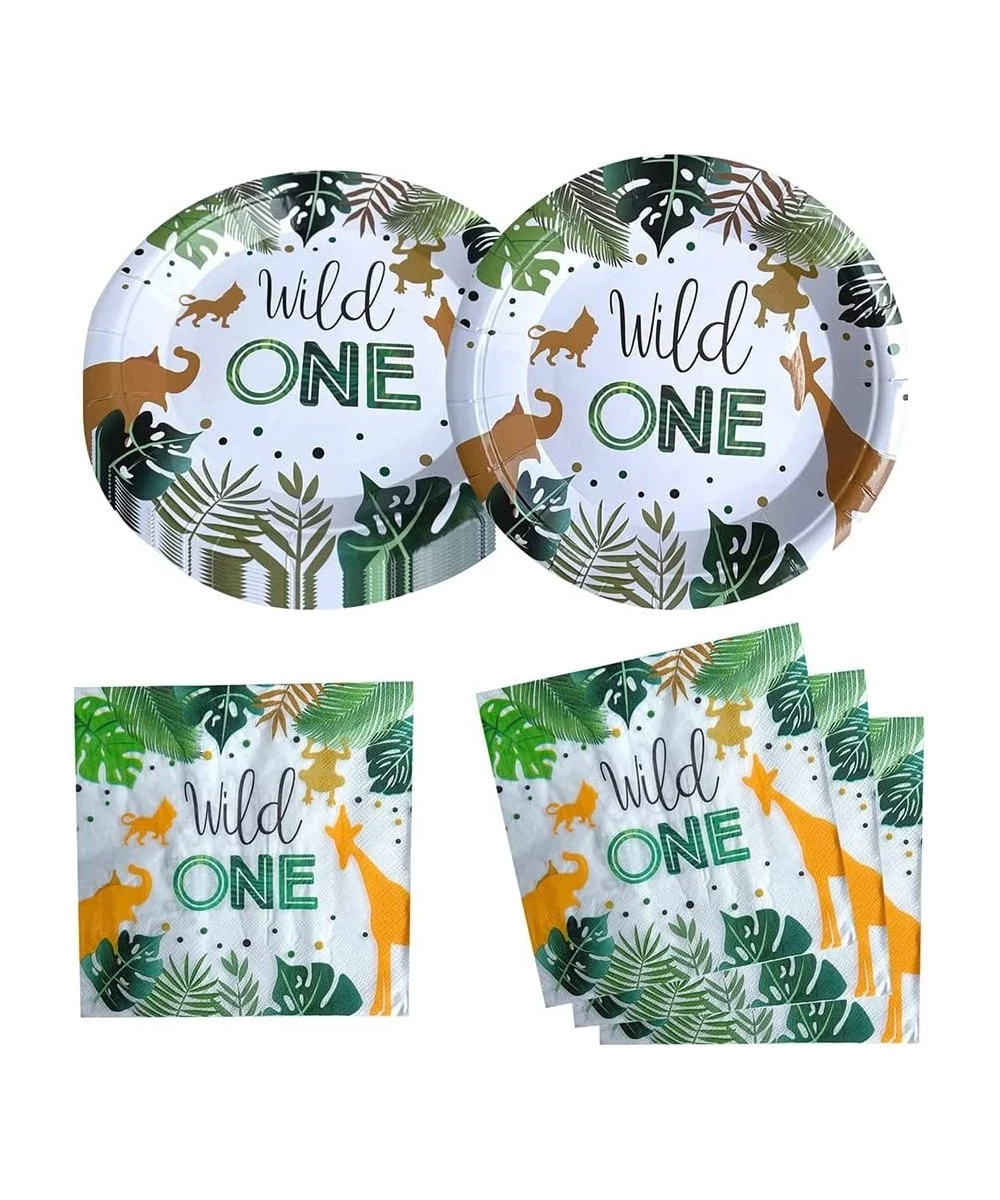 Wild One Birthday Party Supplies 20 Plates and 20 Napkin Jungle Wild One Theme Birthday Party Decoration for Boy Kids White $...