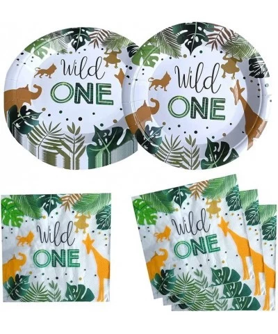 Wild One Birthday Party Supplies 20 Plates and 20 Napkin Jungle Wild One Theme Birthday Party Decoration for Boy Kids White $...