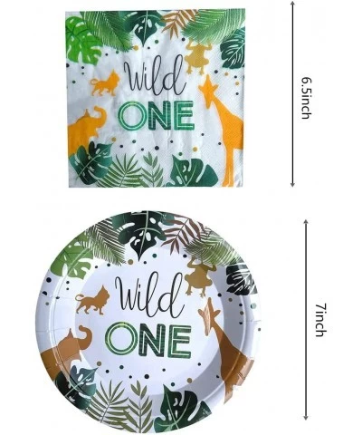 Wild One Birthday Party Supplies 20 Plates and 20 Napkin Jungle Wild One Theme Birthday Party Decoration for Boy Kids White $...