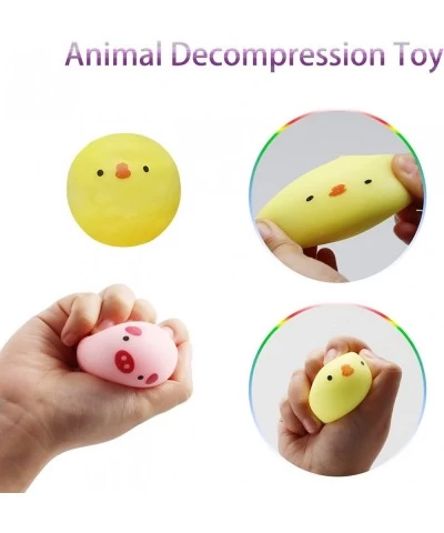 6pcs Bun Squeezing Stress Ball Dumpling Squishy Stress Ball Food Dough Hand Relief Toys Ball Simulation Pig Chick Animal Shap...