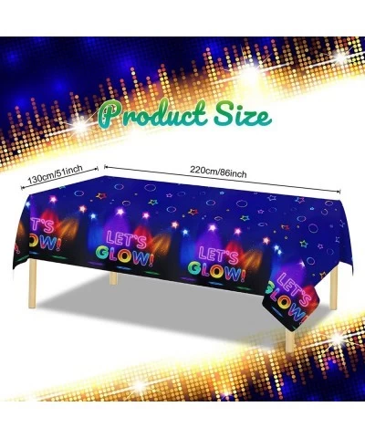 Glow Party Table Covers Neon Party Tablecloths Glow in The Dark Party Tablecloth Disposable Glow Neon Table Cloth for Black L...