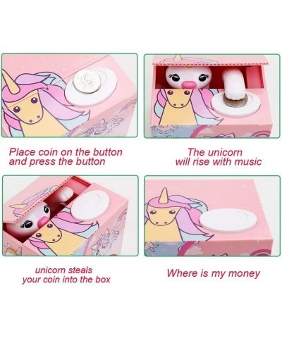 Unicorn Piggy Bank for Girls Automatic Kids Stealing Money Bank with Music Coin Money Bank Birthday Christmas Cute Elephant G...