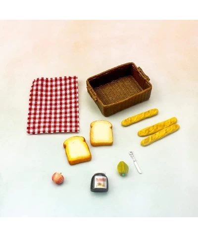 2 Pcs 1/12 Miniature Breakfast Set Bread Basket Mini Fake Food Model for Mini House Kitchen Outdoor Garden Picnic Cake Party ...