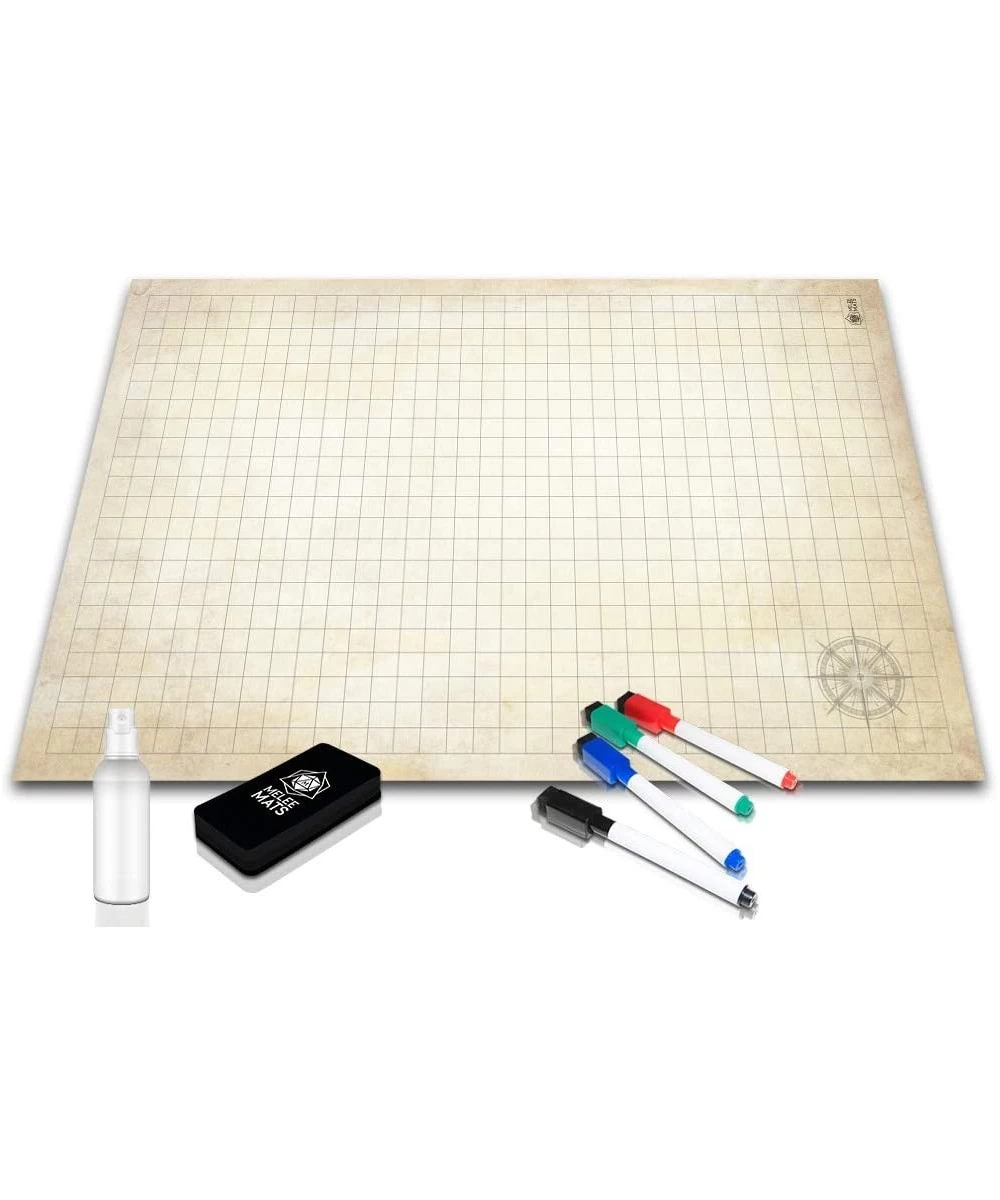 Battle Grid Game Mat - Ultra Durable Polymer Material - Role-Playing Grid Map - Dry Erase Reusable Tabletop Squares - Dungeon...