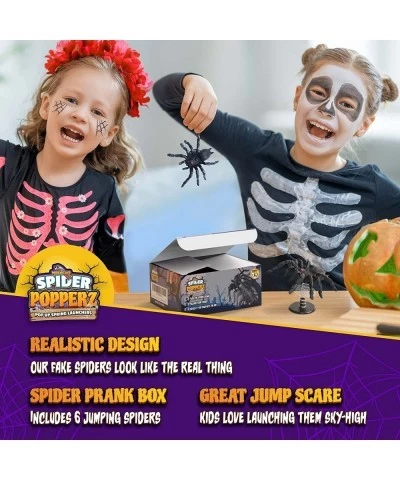 Spider Popperz Prank Box Gift | Set of 6 Gag Gifts Fake Jumping Spiders Tarantula Surprise Toy Kit Funny Halloween Toys for K...