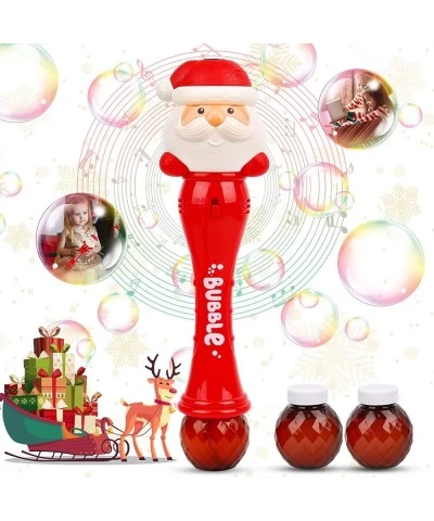 Christmas Bubble Wands for Kids Musical & Light Up Bubble Machine Toys for Toddler Automatic Outdoor Maker Blower Princess To...