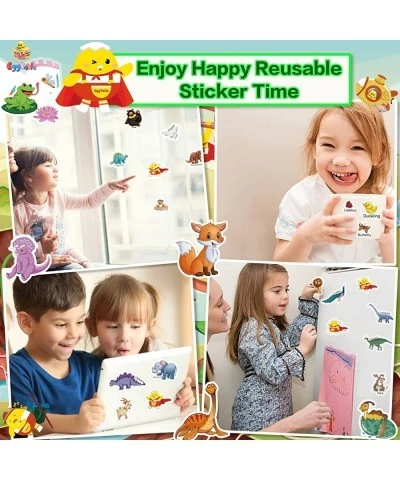 4Pack Sticker Books for Kids 2-4 Reusable Sticker Book Stickers for Toddlers 2-4 Years Toddler Stickers Books Set Include Din...