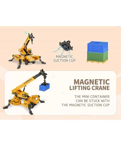 Construction Toy Trucks for Boys Vehicles Playset of Crane Forklift Pickup Dump Truck with Action Figures & Traffic Accessori...