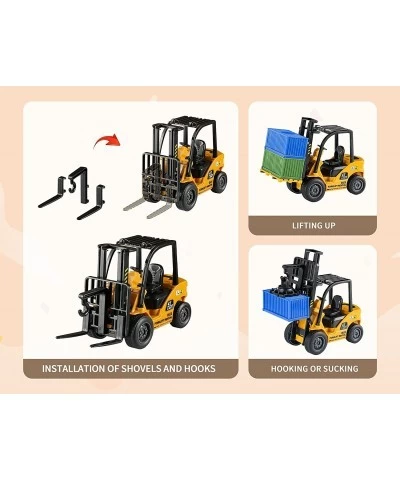 Construction Toy Trucks for Boys Vehicles Playset of Crane Forklift Pickup Dump Truck with Action Figures & Traffic Accessori...