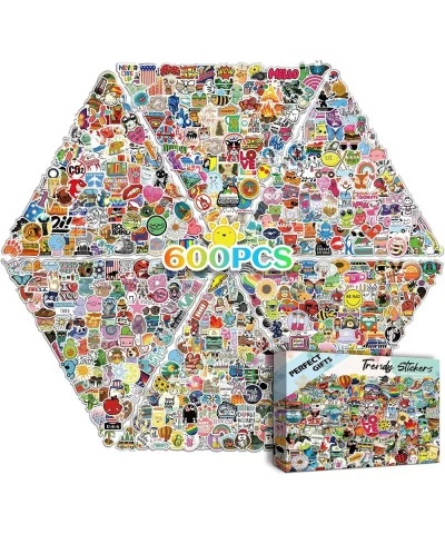 600 PCS Water Bottle Stickers Cute Sticker Packs Waterproof Vinyl Aesthetic Stickers for Skateboards Scrapbook Laptops Sticke...