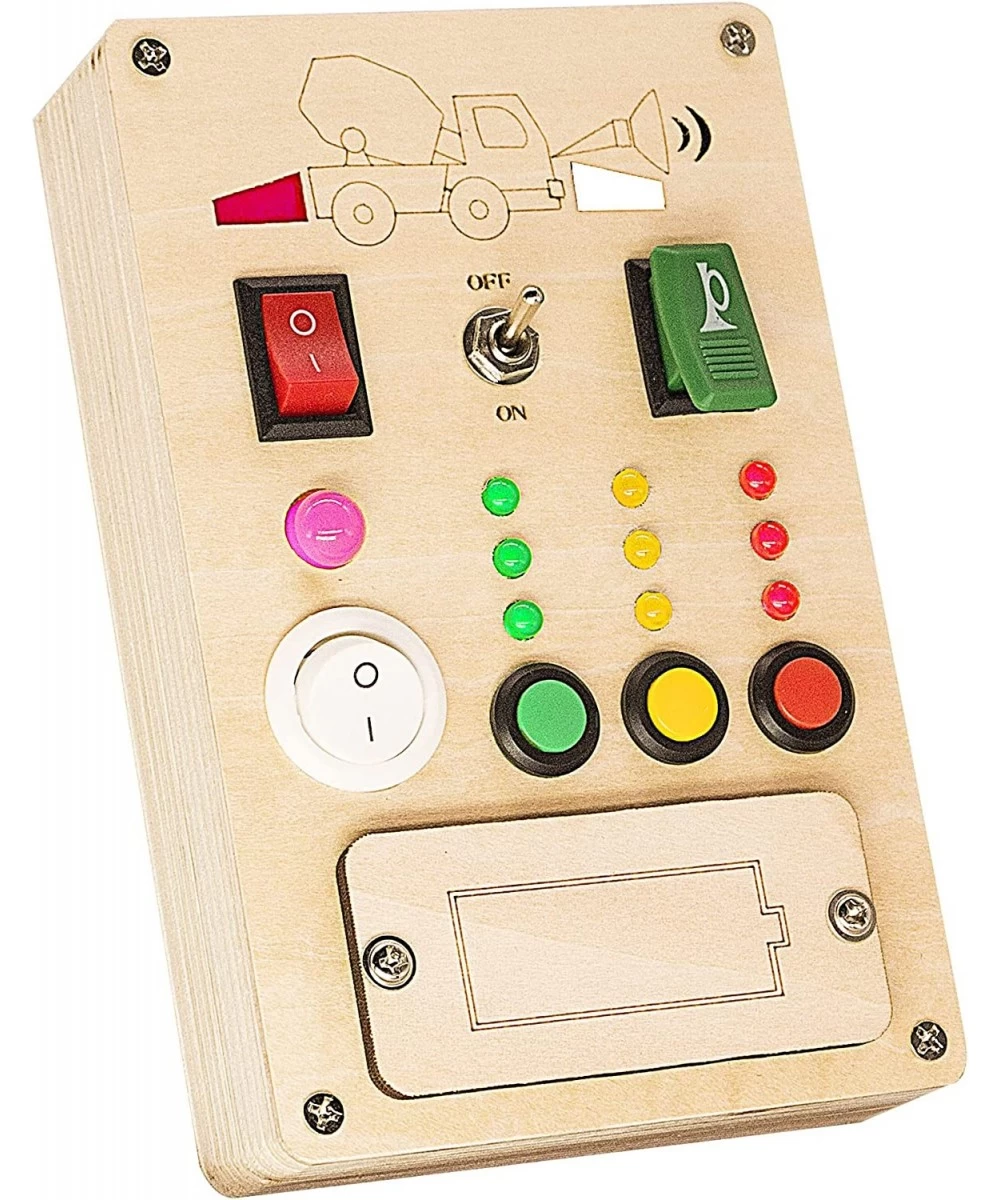 Busy Board Montessori Toys for 1 Year Old Led Button Push Toys Light Switch Preschool Learning Toys Wooden Sensory Toys for T...