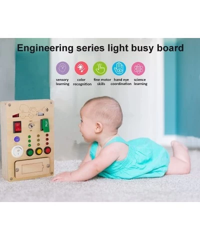 Busy Board Montessori Toys for 1 Year Old Led Button Push Toys Light Switch Preschool Learning Toys Wooden Sensory Toys for T...