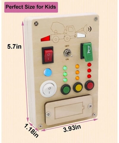 Busy Board Montessori Toys for 1 Year Old Led Button Push Toys Light Switch Preschool Learning Toys Wooden Sensory Toys for T...