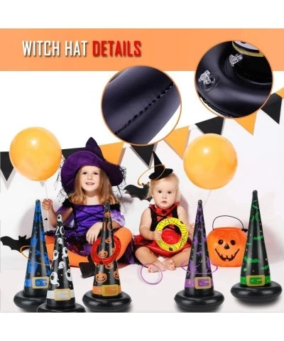 Halloween Toys Games Inflatable Witch Hat Ring Toss Set Throwing Hat Ring Halloween Party Scoring Games School Carnival Obsta...