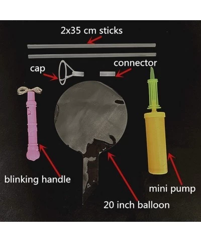 LED Light Up Bobo Balloons with Sticks 6 Packs Flashing Handles 20 Inches Transparent Bubble Balloons 70 cm Sticks Event Birt...