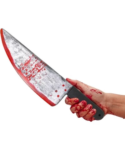 Large Bloody Knife – 16” Long Realistic Looking Prank Toy Fake Plastic Blade with Blood Stains - Costume Prop or Gag Blade fo...