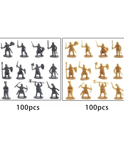 200Pcs 1/72 Scale Miniature Soldiers Decoration Chic Display Party Favors Collection Dioramas for Layout Class Projects Gold ...