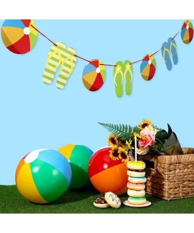 Beach Ball Happy Birthday Party Kit Include 10 Pieces Inflatable Beach Balls Rainbow Color Beach Balls and Beach Ball Happy B...