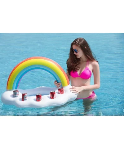 Inflatable Rainbow Cloud Drink Holder Floating Beverage Salad Fruit Serving Bar Pool Float Party Accessories Summer Beach Lei...