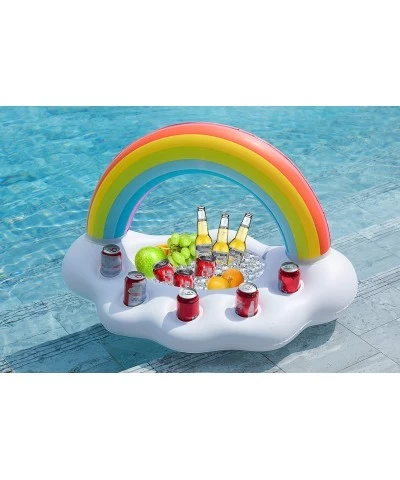 Inflatable Rainbow Cloud Drink Holder Floating Beverage Salad Fruit Serving Bar Pool Float Party Accessories Summer Beach Lei...