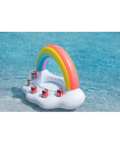 Inflatable Rainbow Cloud Drink Holder Floating Beverage Salad Fruit Serving Bar Pool Float Party Accessories Summer Beach Lei...