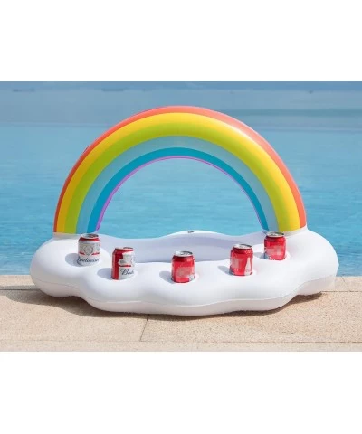 Inflatable Rainbow Cloud Drink Holder Floating Beverage Salad Fruit Serving Bar Pool Float Party Accessories Summer Beach Lei...