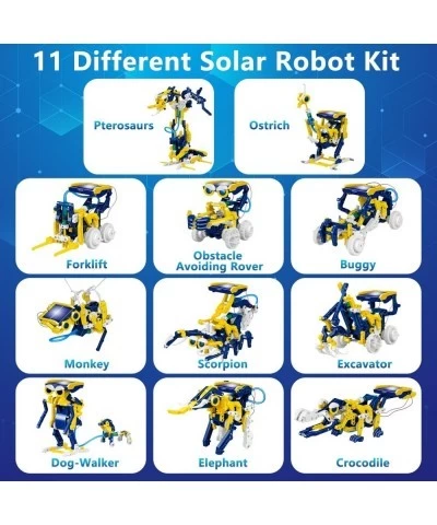 STEM 11-in-1 Solar Robot Kit 231 Pieces DIY Science Experiment?Kit Learning Educational Building Toy Set for Toddlers Kids Bo...