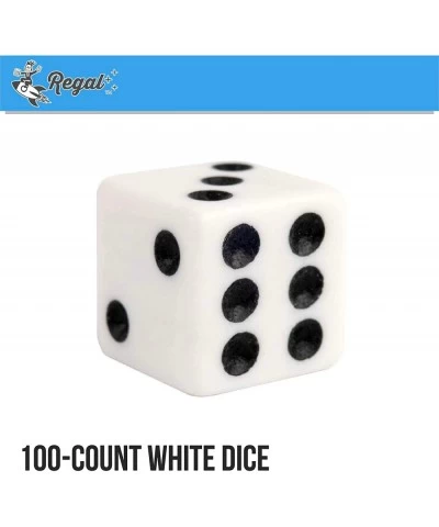 6-Sided Urea Game Dice Set - Standard 16mm Size - 100 Count - White - Perfect for Group Events Bulk Buying $16.83 Dice Games