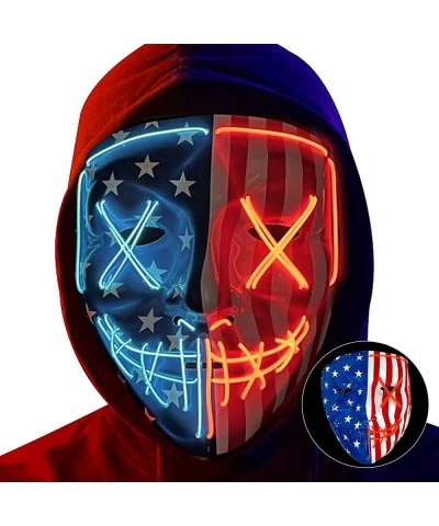 2psc Halloween Scary Led American Mask EL Wire Light up Mask for Cosplay Carnival Festival Costume Masquerade Party $40.71 Ki...