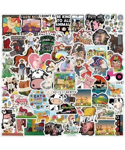 62Pcs Farm Animal Stickers Pack Cute Aesthetic Vinyl Waterproof Sticker Decals for Water Bottle Laptop Phone Skateboard Scrap...