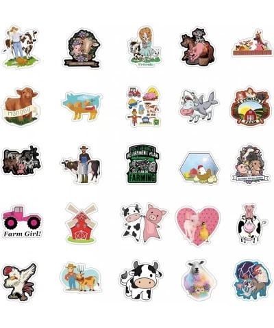 62Pcs Farm Animal Stickers Pack Cute Aesthetic Vinyl Waterproof Sticker Decals for Water Bottle Laptop Phone Skateboard Scrap...