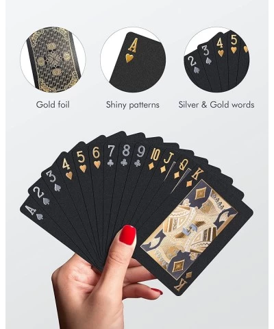 Diamond Waterproof Black Playing Cards Poker Cards HD Deck of Cards (Sliver Skull) $15.09 Card Games