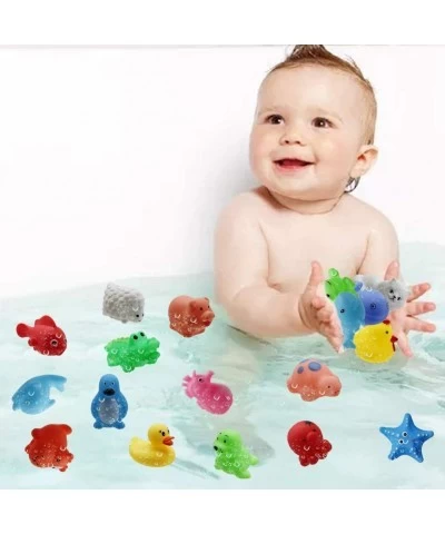 Happy Trees 18 Pack Animals Squeak Bath Toy Set for Toddlers Kids Colorful Assorted Characters $20.61 Bathtub Toys