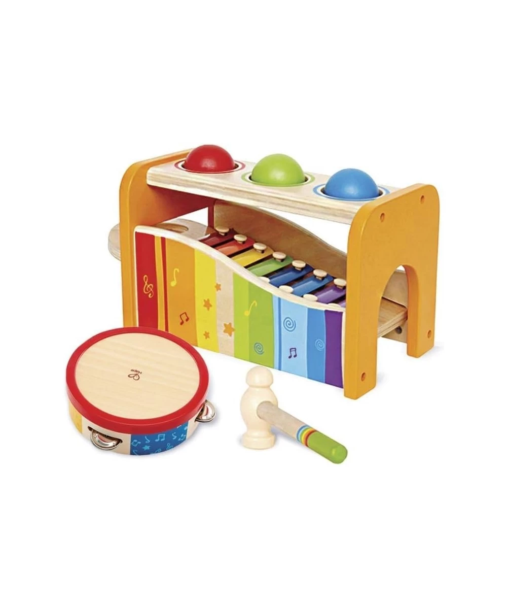 Pound Tap & Shake! Music Set - Award Winning Wooden Pounding Bench Baby Xylophone and Tap Along Tambourine - Developmental No...