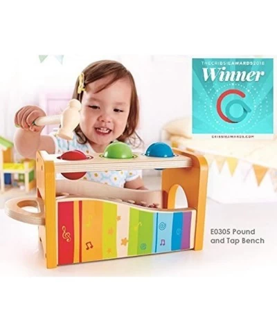 Pound Tap & Shake! Music Set - Award Winning Wooden Pounding Bench Baby Xylophone and Tap Along Tambourine - Developmental No...