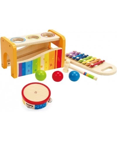 Pound Tap & Shake! Music Set - Award Winning Wooden Pounding Bench Baby Xylophone and Tap Along Tambourine - Developmental No...