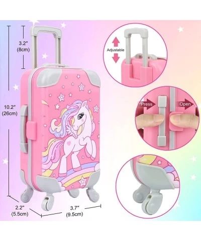 25Pcs 18 Inch Girl Doll Clothes and Accessories Travel Set Including Clothes Unicorn Print Suitcase Handbag Camera Sunglasses...