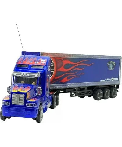 New & Improved Remote Control Heavy Duty Tractor Trailer Big Rig with Real Turn The Wheel Action Movements Lights and Music $...