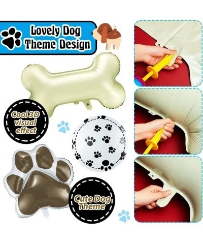 37 Pieces Dog Birthday Party Decorations Dog Birthday Banner Bone Shaped Balloons Dog Print Balloon for Dog Birthday Party Su...