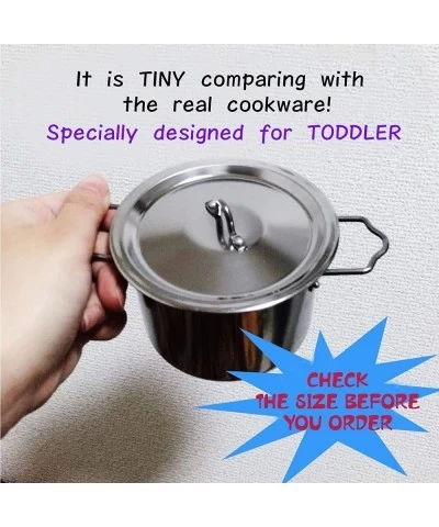 Kids pots and Pans playset Real Steel Pretend Kitchen Toy Kids Play Kitchen Accessories Mini Cooking Set for Kids Montessori ...