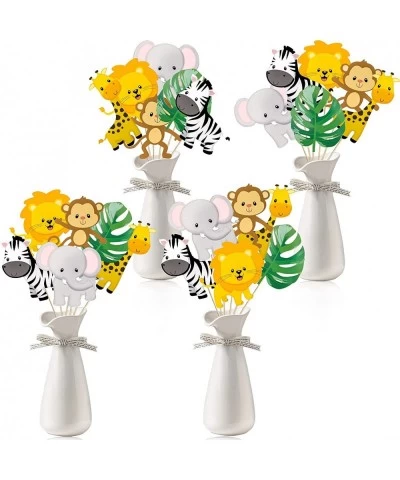 Safari Centerpieces for Table Decorations 24 Pcs Woodland Jungle Animal CenterPiece Sticks Toppers for Wild Baby Shower Birth...