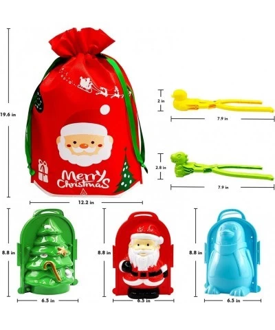 5PCS Large Size Christmas Snow Molds Winter Outdoor Snow Toys Molds for Kids Adults Santa Christmas Tree Penguin Dinosaur Duc...