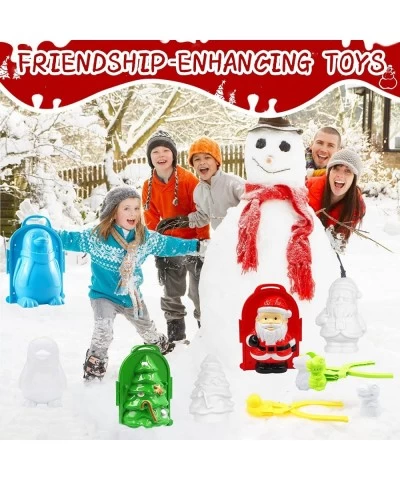 5PCS Large Size Christmas Snow Molds Winter Outdoor Snow Toys Molds for Kids Adults Santa Christmas Tree Penguin Dinosaur Duc...