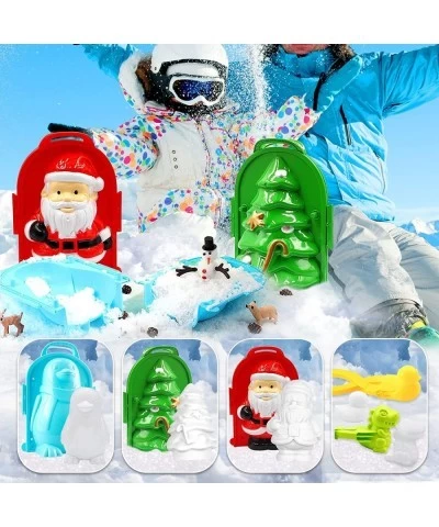 5PCS Large Size Christmas Snow Molds Winter Outdoor Snow Toys Molds for Kids Adults Santa Christmas Tree Penguin Dinosaur Duc...