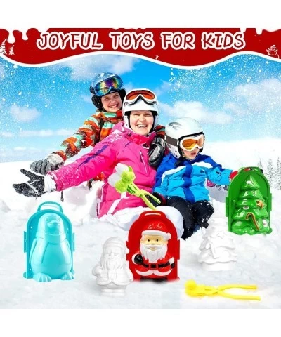 5PCS Large Size Christmas Snow Molds Winter Outdoor Snow Toys Molds for Kids Adults Santa Christmas Tree Penguin Dinosaur Duc...