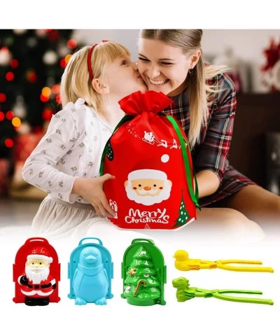 5PCS Large Size Christmas Snow Molds Winter Outdoor Snow Toys Molds for Kids Adults Santa Christmas Tree Penguin Dinosaur Duc...