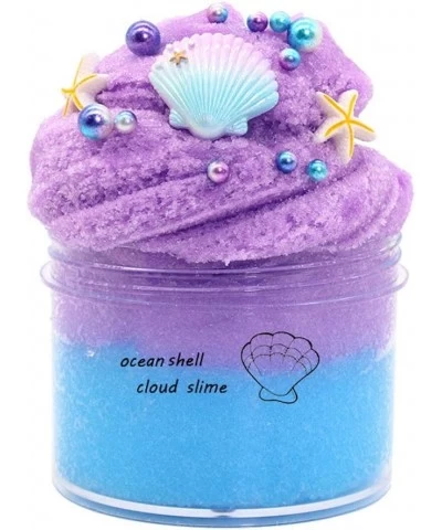 Fluffy Cloud Slime Soft Stretchy Slime Charms Stress Relief Toy Scented DIY Slime Sludge Party Favors Seashell Slime for Girl...