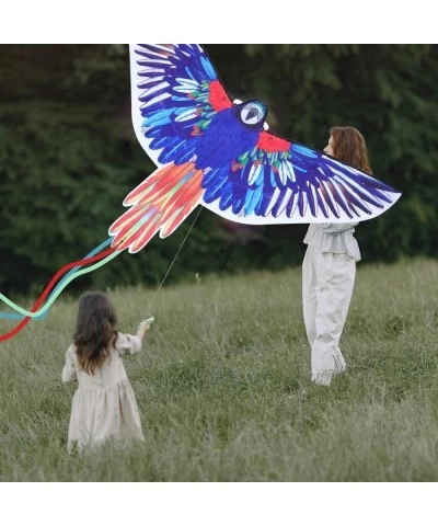 Parrot Huge Kite for Kids and Adults Easy to Fly Single Line String with Tail for Beach Trip Park Family Outdoor Games and Ac...