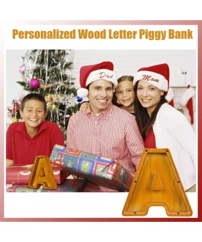 Personalized Wood Letter Piggy Bank - Letters Coin Bank Wooden Money Box Frame Birthday Gift for Kids Adults Boys Girls $49.2...